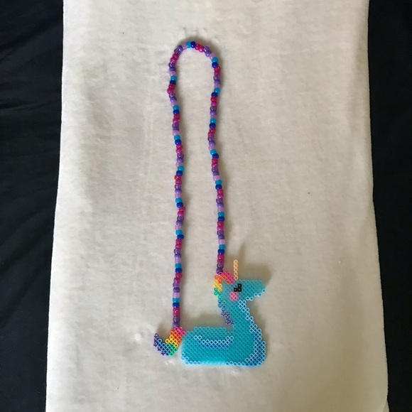 Blue Unicorn Floatie EDM Kandi necklace - Picture 2 of 5